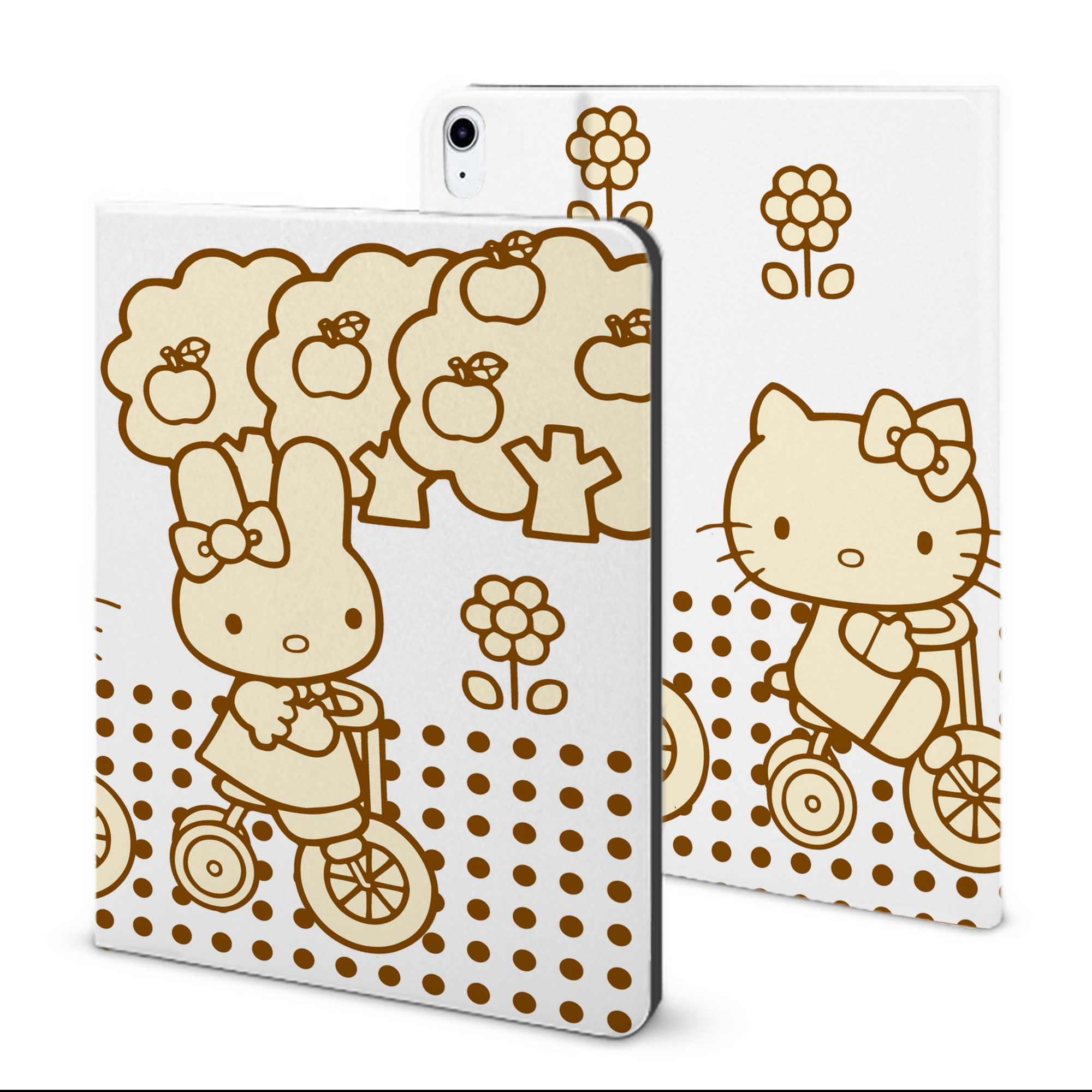 （画像用） Hello Kitty ハローキティ IPad ケース ブック型 PUレザー TPU 耐衝撃 軽量 薄型 ペン収納なし 全面保護 IPad 各モデル対応